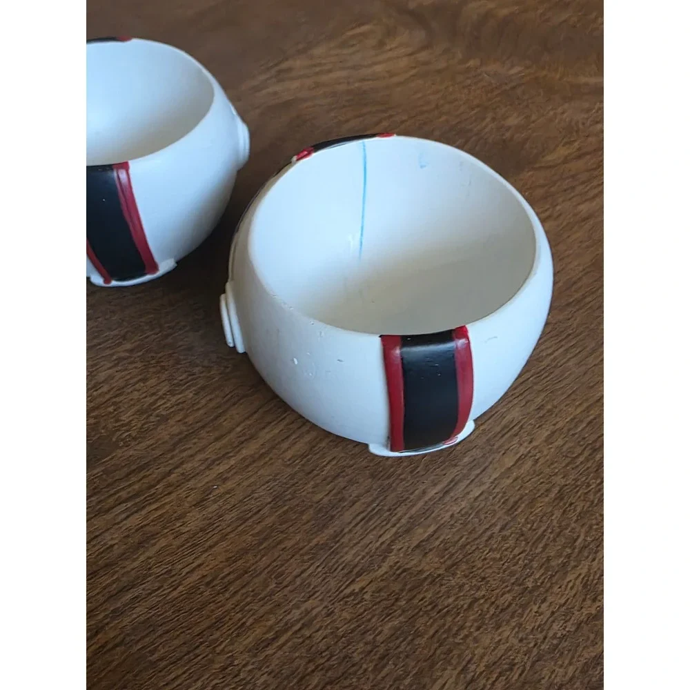 Set of 3 Miniature Football Helmet stress Bowl holder White Sports Decor Novelty